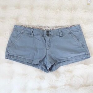 y2k american eagle low rise blue stretch shorts size 8